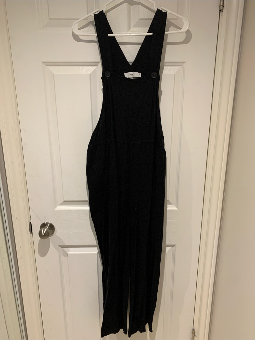 Simons Black Wide-Leg Overall Jumpsuit